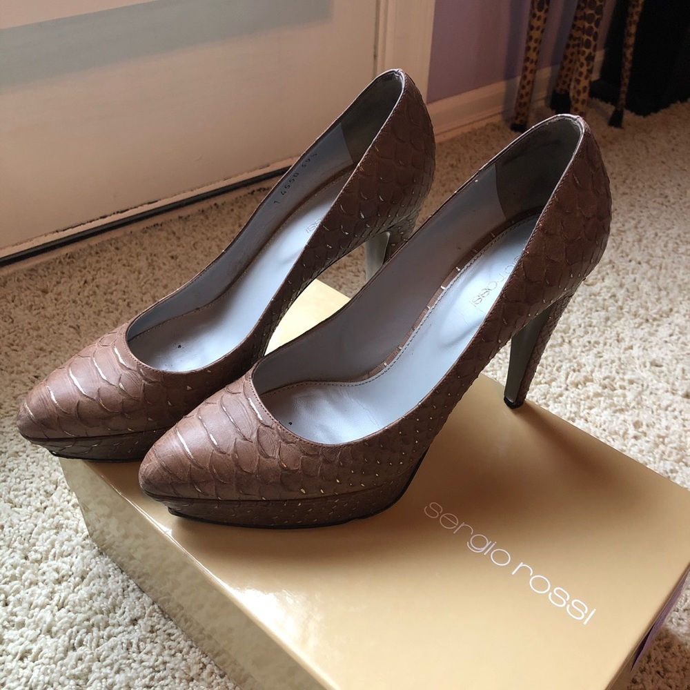 Sergio Rossi Python Print Pumps. - image 2